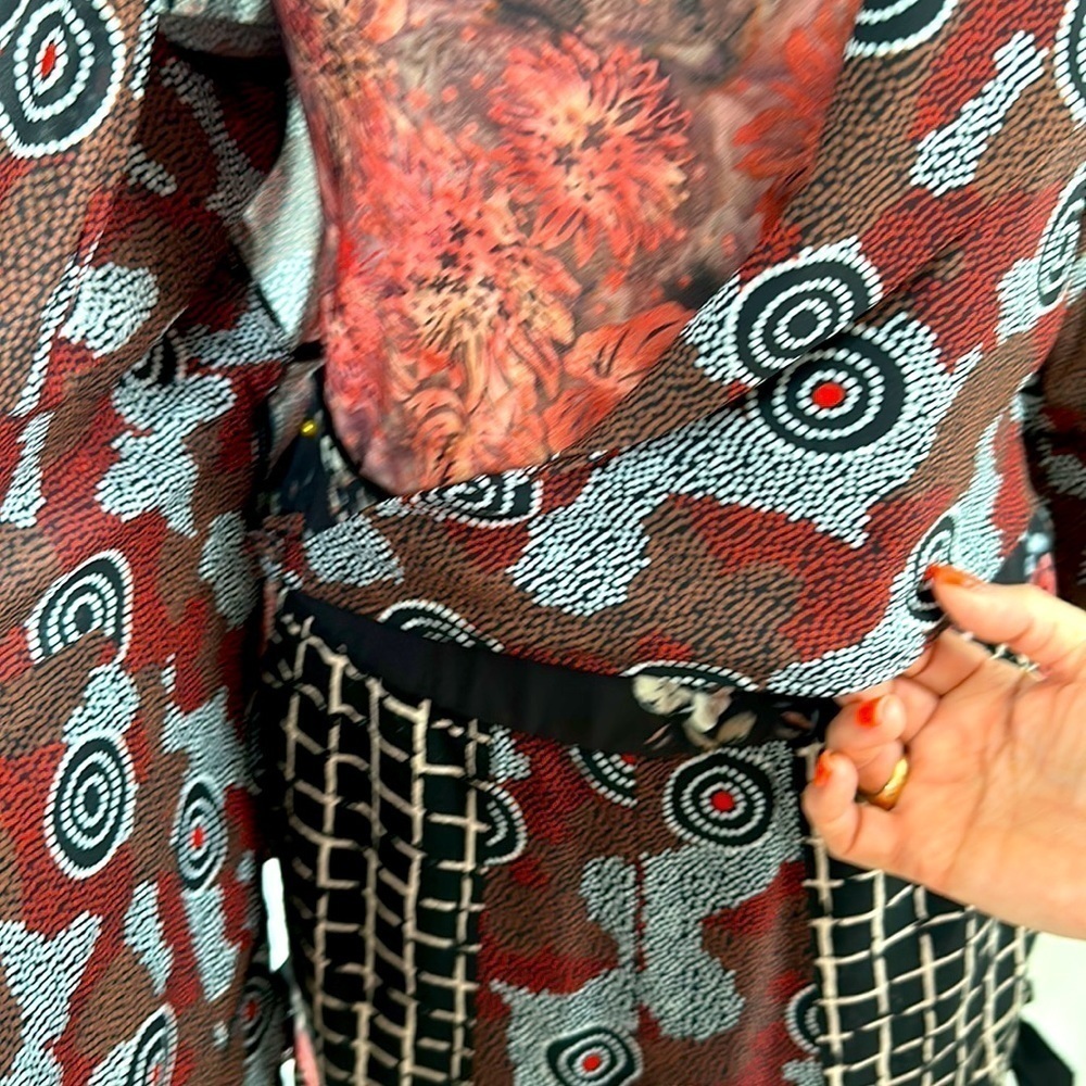 SALE Byron Lars Beauty Mark,  Three Piece Outfit, Black, brown, red, white Print - Picture 8 of 16